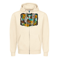 Sandshell western leopard cowhide turquoise background horse Zipper Hoodie - OliviaCreatesArt