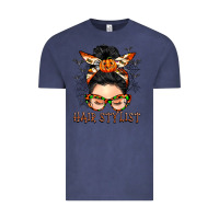 Vintage Denim Hair stylist messy bun Vintage Tee - BarkalooDesign