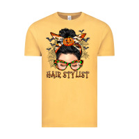 Vintage Mustard Hair stylist messy bun Vintage Tee - BarkalooDesign