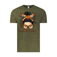 Vintage Olive Hair stylist messy bun Vintage Tee - BarkalooDesign