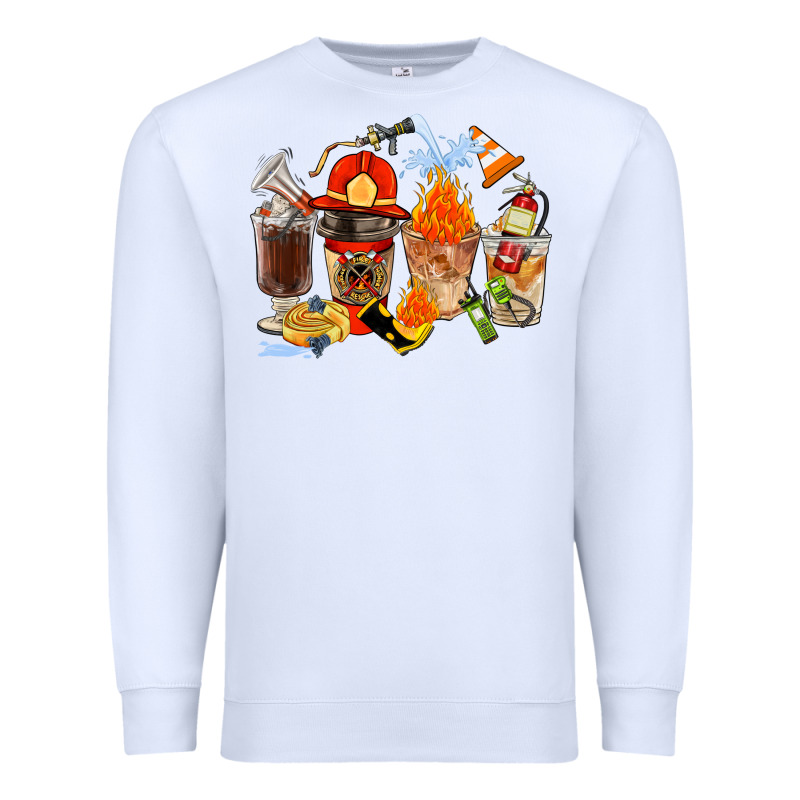 Firefighter Coffee Cups Premium Sweatshirt by FaDigitalArtStudio | Teevron