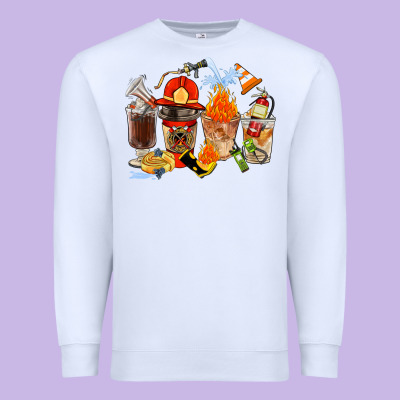Firefighter Coffee Cups Premium Sweatshirt Designed By Fadigitalartstudio