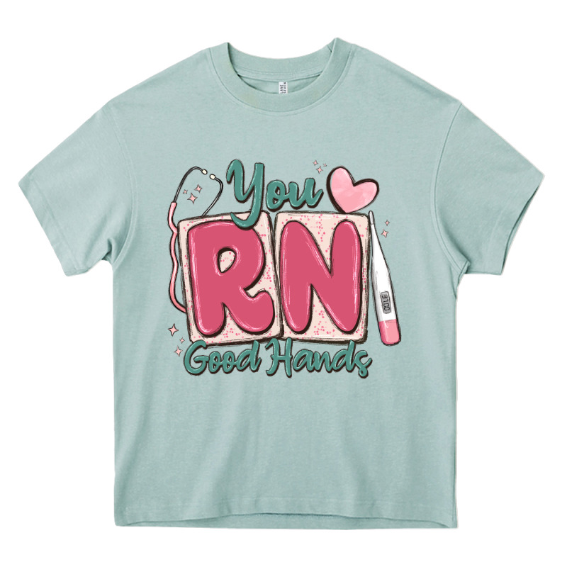 You Rn Good Hands Registered Nurse Heavy Core Tee by MaliasSmallBusiness | Teevron