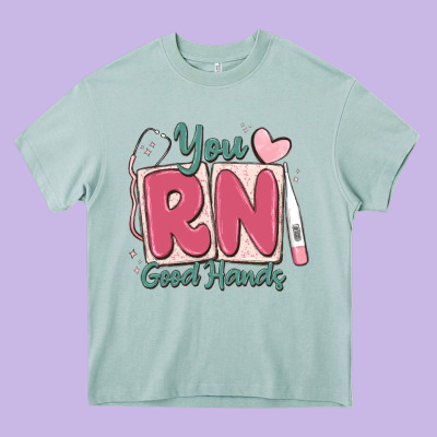 You Rn Good Hands Registered Nurse Heavy Core Tee Designed By Maliassmallbusiness