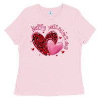 Bubblegum Pink happy valentine's day hearts Ladies Tee - MaliasSmallBusiness
