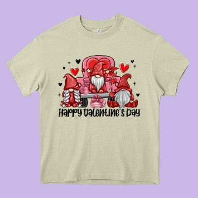 Happy Valentine's Day Heavy Core Tee Designed By Maliassmallbusiness