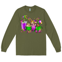 Army Green Mardi Gras coffee cups Long Sleeve Tee - NancyCooperArtShop
