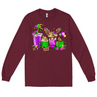 Burgundy Mardi Gras coffee cups Long Sleeve Tee - NancyCooperArtShop