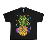 Black pineapple with headphone Urban Heavy Tee - BarkalooDesign