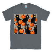 Charcoal Heather black cat with pumpkins tumbler Classic Tee - LillyAllenDesigns