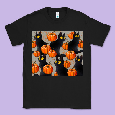 Black Cat With Pumpkins Tumbler Classic Tee Designed By Lillyallendesigns