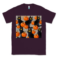 Plum black cat with pumpkins tumbler Classic Tee - LillyAllenDesigns