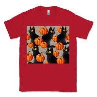 Red black cat with pumpkins tumbler Classic Tee - LillyAllenDesigns