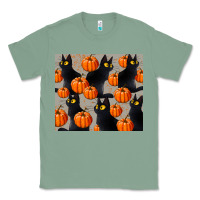 Sage black cat with pumpkins tumbler Classic Tee - LillyAllenDesigns