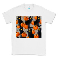 White black cat with pumpkins tumbler Classic Tee - LillyAllenDesigns