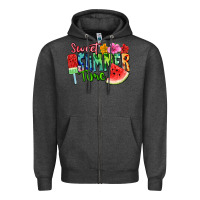 Charcoal Heather Sweet summer time Zipper Hoodie - FaDigitalArtStudio