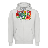 Dove Grey Sweet summer time Zipper Hoodie - FaDigitalArtStudio