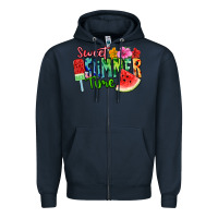 Navy Sweet summer time Zipper Hoodie - FaDigitalArtStudio
