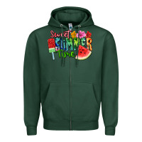 Sports Green Sweet summer time Zipper Hoodie - FaDigitalArtStudio