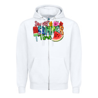 White Sweet summer time Zipper Hoodie - FaDigitalArtStudio