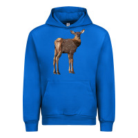 Cobalt elk fawn deer Urban Hoodie - LillyAllenDesigns