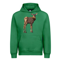 Emerald elk fawn deer Urban Hoodie - LillyAllenDesigns
