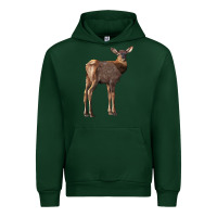 Forest Green elk fawn deer Urban Hoodie - LillyAllenDesigns