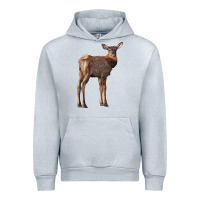 Heather Grey elk fawn deer Urban Hoodie - LillyAllenDesigns