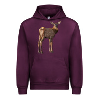 Mauve Wine elk fawn deer Urban Hoodie - LillyAllenDesigns