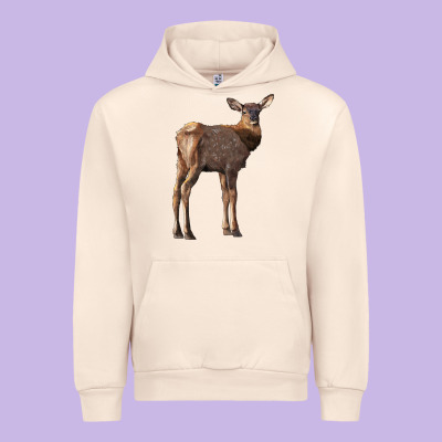 Elk Fawn Deer Urban Hoodie Designed By Lillyallendesigns
