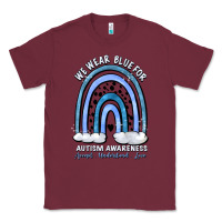 Burgundy we wear blue for autism awareness accept understan Classic Tee - Artiststas