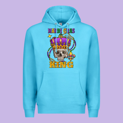Skull Mardi Gras King Premium Hoodie Designed By Fadigitalartstudio