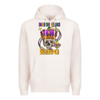 Pale Pink Skull Mardi Gras king Premium Hoodie - FaDigitalArtStudio