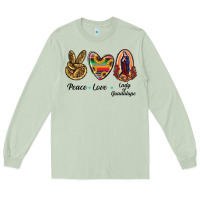 Matcha Peace Love Lady Of Guadalupe Long Sleeve Tee - RanaPortraitStore