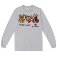 Moon Dust Peace Love Lady Of Guadalupe Long Sleeve Tee - RanaPortraitStore