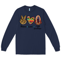Navy Peace Love Lady Of Guadalupe Long Sleeve Tee - RanaPortraitStore