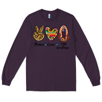 Plum Peace Love Lady Of Guadalupe Long Sleeve Tee - RanaPortraitStore