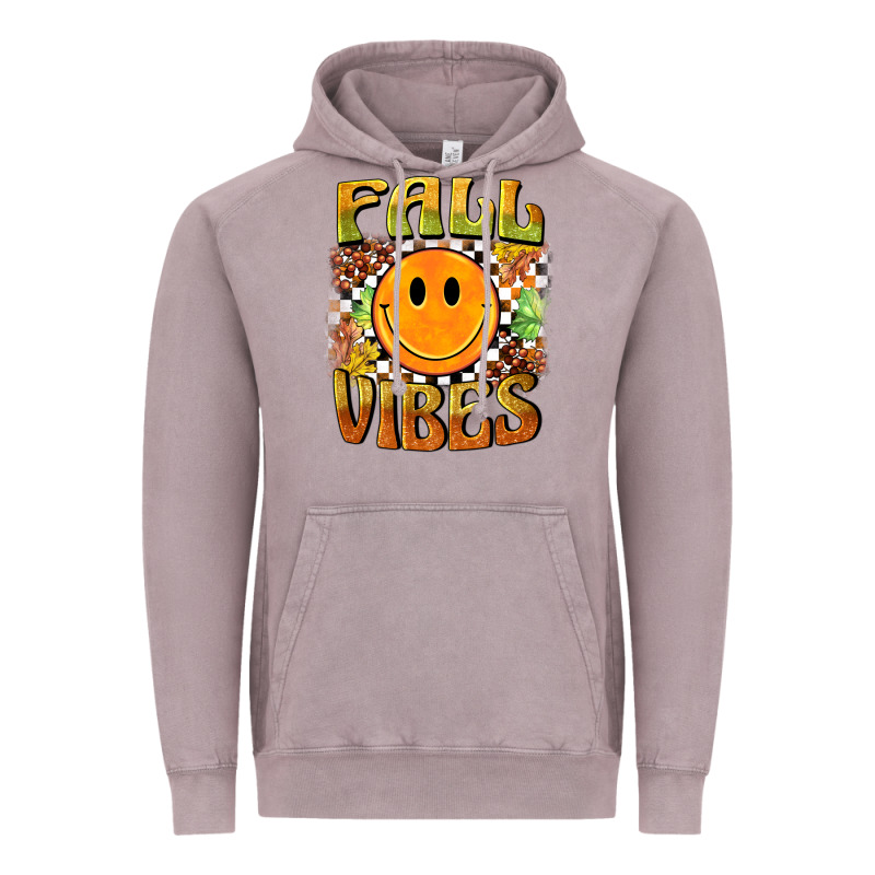 Fall Vibes Smiley Face Vintage Hoodie by BarkalooDesign | Teevron