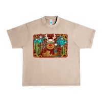 French Oak western christmas reindeer with background Urban Heavy Tee - Jasminsmagicworld