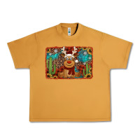 Peanut Butter western christmas reindeer with background Urban Heavy Tee - Jasminsmagicworld