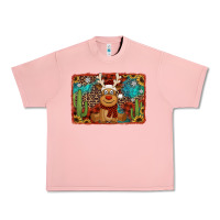 Salmon western christmas reindeer with background Urban Heavy Tee - Jasminsmagicworld