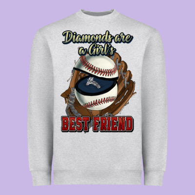 Diamonds Are A Girl's Best Friend Baseball Heavyweight Sweatshirt Designed By Howdyjamesfarm