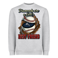 Heather Grey Diamonds are a girl's best friend Baseball Heavyweight Sweatshirt - HowdyJamesFarm