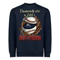 Navy Diamonds are a girl's best friend Baseball Heavyweight Sweatshirt - HowdyJamesFarm