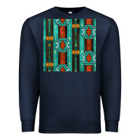 Navy native american aztec seamless pattern 5 Premium Sweatshirt - BundleAndBundleShop