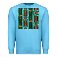 Ocean Blue native american aztec seamless pattern 5 Premium Sweatshirt - BundleAndBundleShop