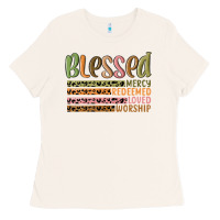 Retro Blessed Redeemed Quotes Ladies Tee | Teevron