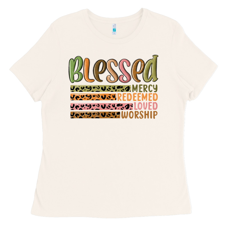 Retro Blessed Redeemed Quotes Ladies Tee by MaliasSmallBusiness | Teevron