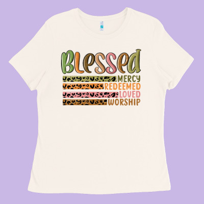 Retro Blessed Redeemed Quotes Ladies Tee Designed By Maliassmallbusiness