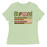 Matcha retro blessed redeemed quotes Ladies Tee - MaliasSmallBusiness